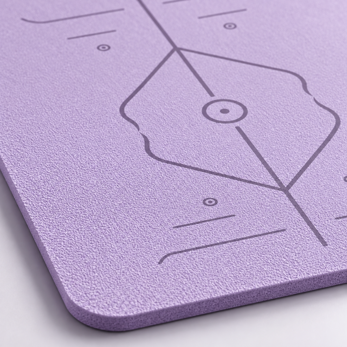 š Yoga Practice | Eco TPE Mat | Alignment Marked Lavender Yoga Mat