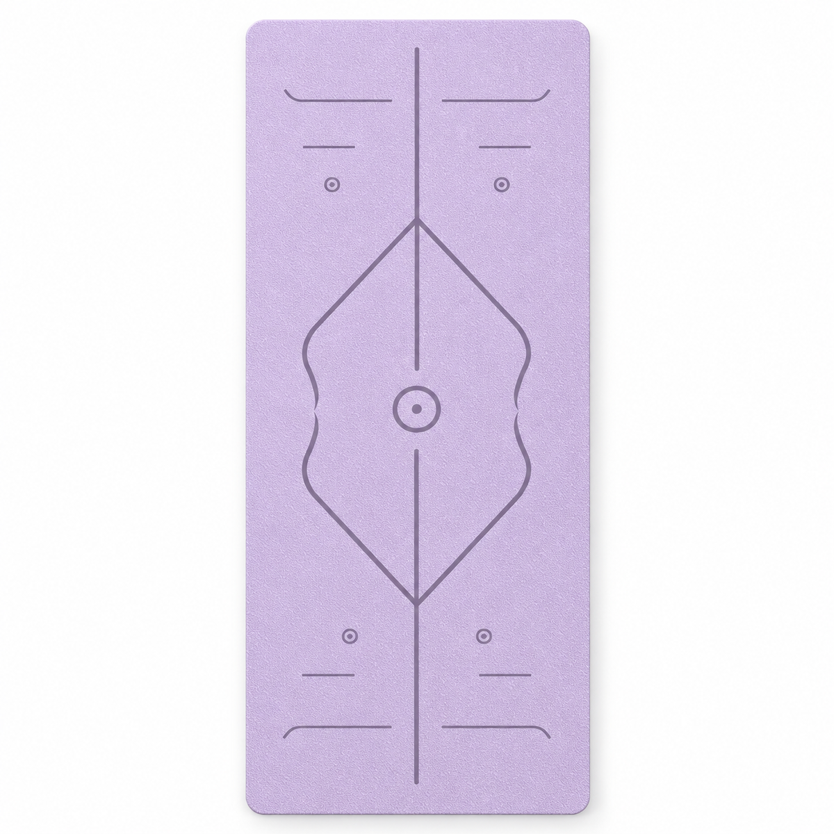 💜 Yoga Practice | Eco TPE Mat | Alignment Marked Lavender Yoga Mat