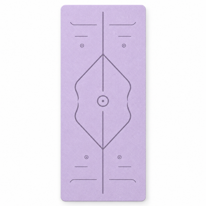 💜 Yoga Practice | Eco TPE Mat | Alignment Marked Lavender Yoga Mat