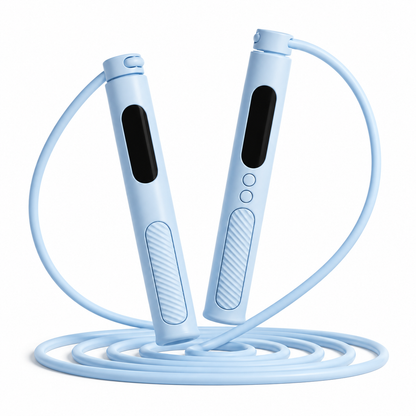 💙 Cardio Workout | ABS Handle Jump Rope | Light Blue Digital Counter Rope