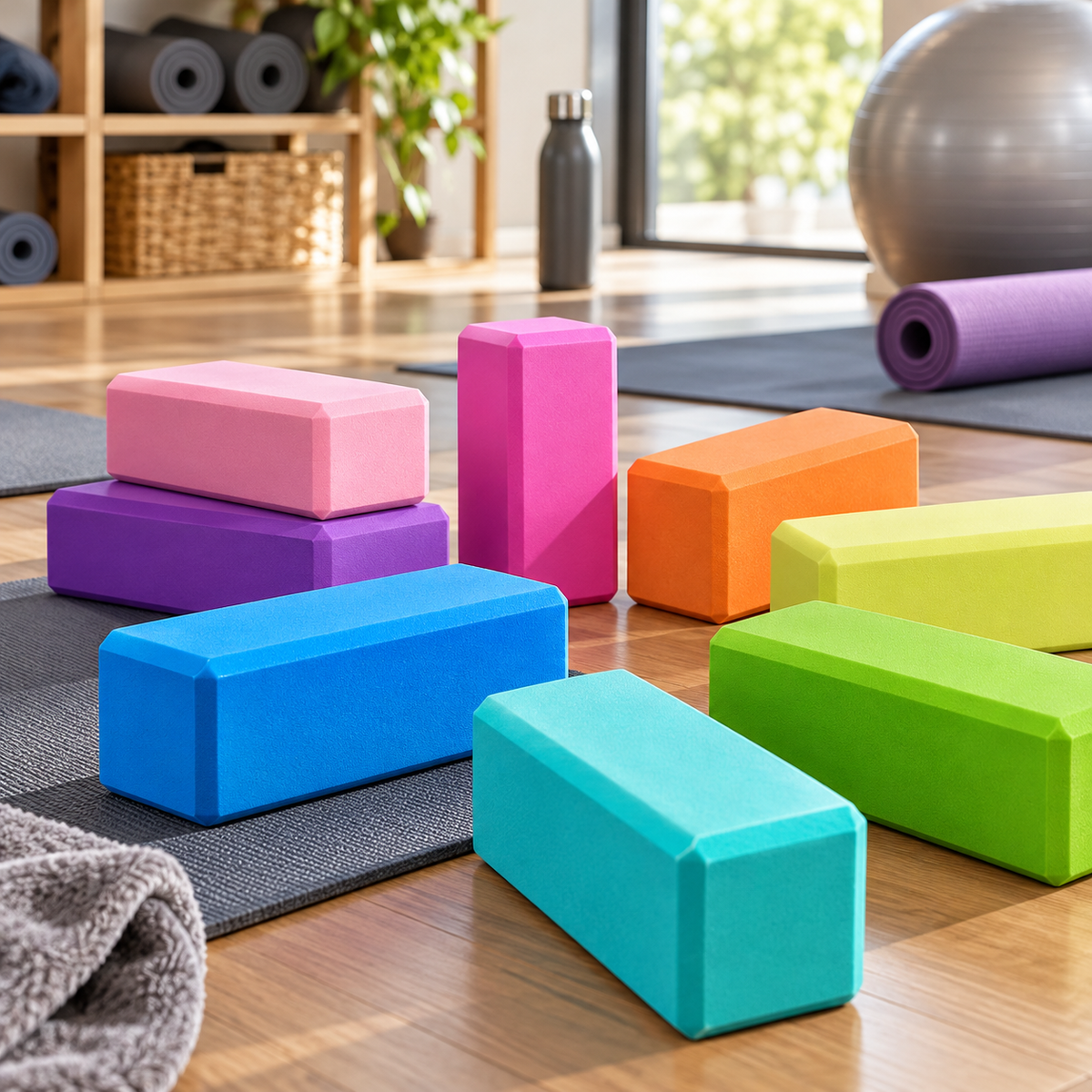 🌈 Yoga Support | EVA Foam Block | Vibrant Solid Yoga Brick
