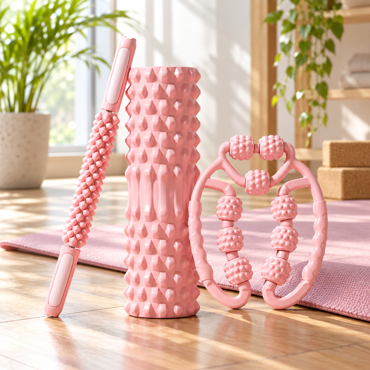 🌸 Muscle Recovery | EVA Massage Kit | Sakura Pink 3-in-1 Set
