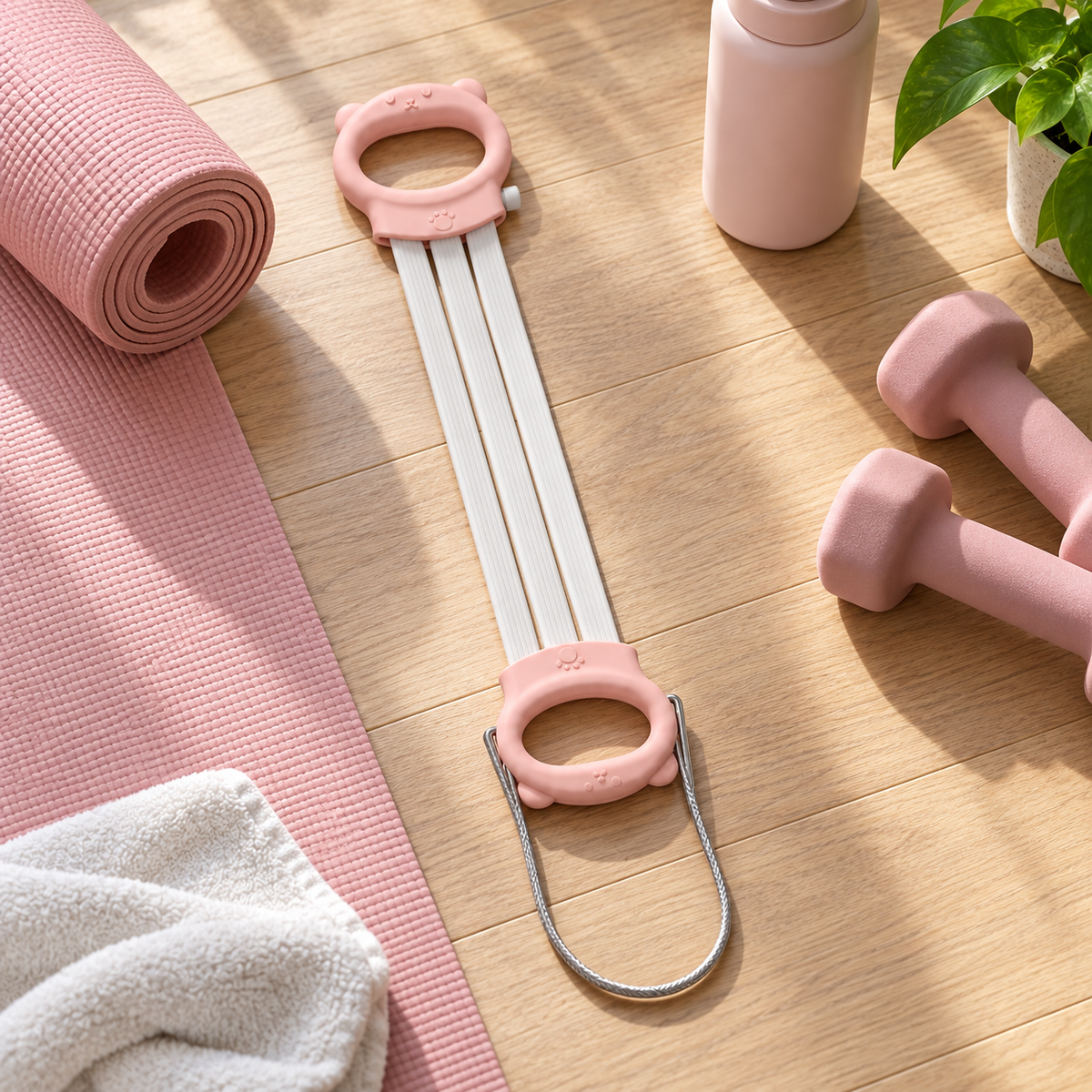 🐻 Home Fitness | Soft Elastic Pull Rope | Cute Bear Resistance Band