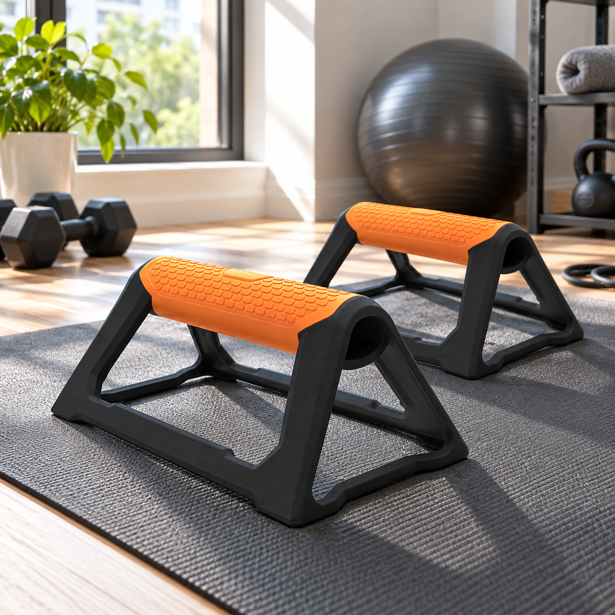 🏋️ Home Training | Heavy-Duty Plastic | Non-Slip Push-Up Stands