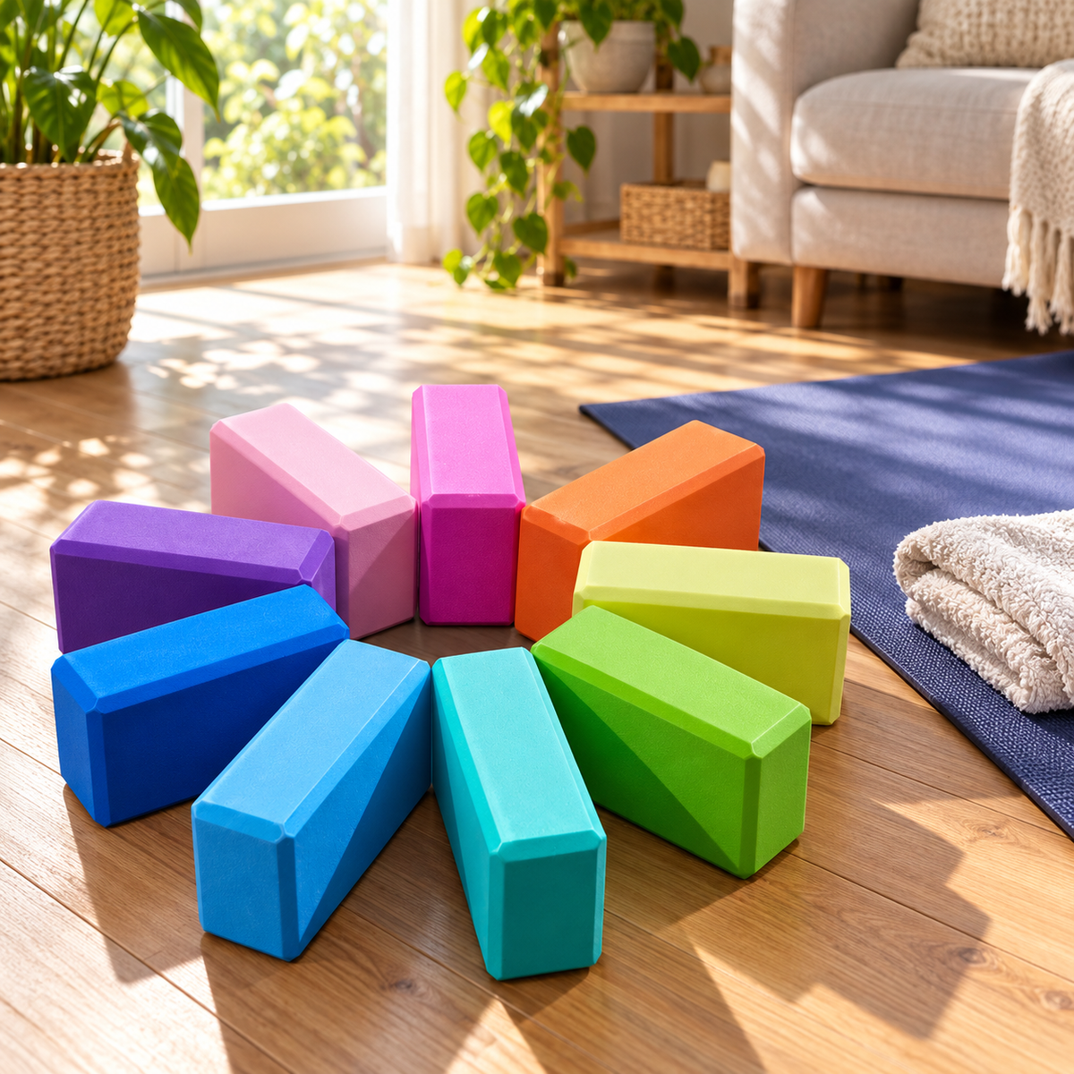 🌈 Yoga Support | EVA Foam Block | Vibrant Solid Yoga Brick