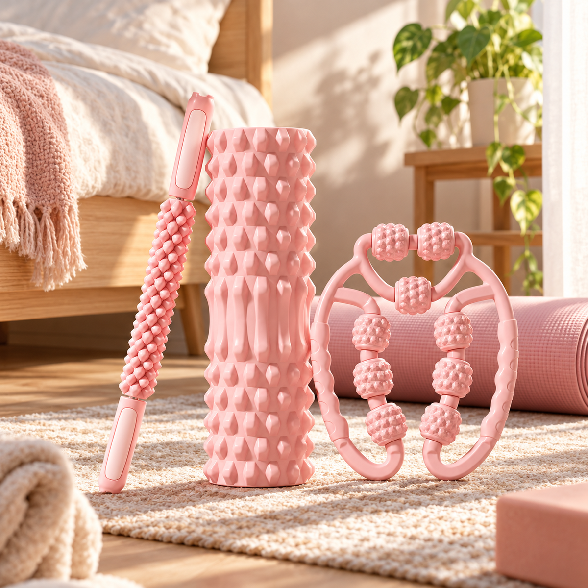 🌸 Muscle Recovery | EVA Massage Kit | Sakura Pink 3-in-1 Set