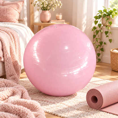 🩰 Fitness Training | Anti-Burst PVC Ball | Pastel Pink Yoga Ball