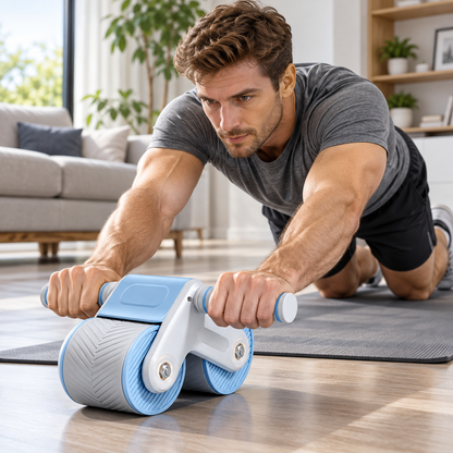 🩵 Core Training | Reinforced ABS Ab Roller | Self-Rebound Exercise Wheel